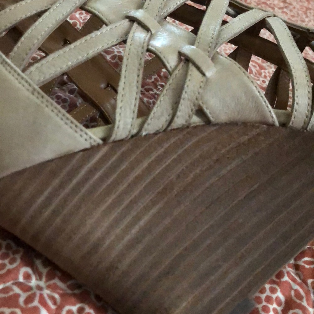 Nine West Caged Lace-Up Wedge Heels - Picture 3 of 5